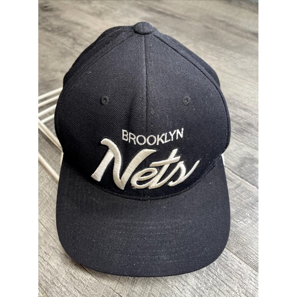 Brooklyn Nets Hat Black Wool‎ Cap Mitchell & Ness OSFM Snapback Adjustable NBA
